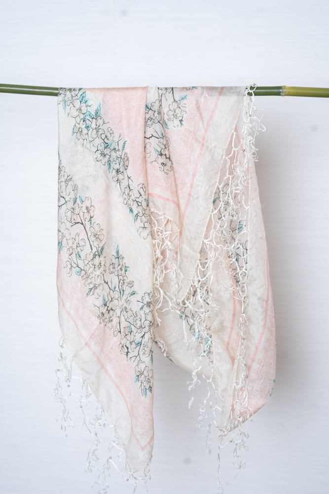 OMVAI Victorian Laced beauty Scarf - Pastel Florals