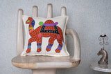 OMVAI Hastkala Camel Cushion