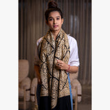 INAYA : Black Threadbare Embroidered Shawl for UNISEX (M/F)