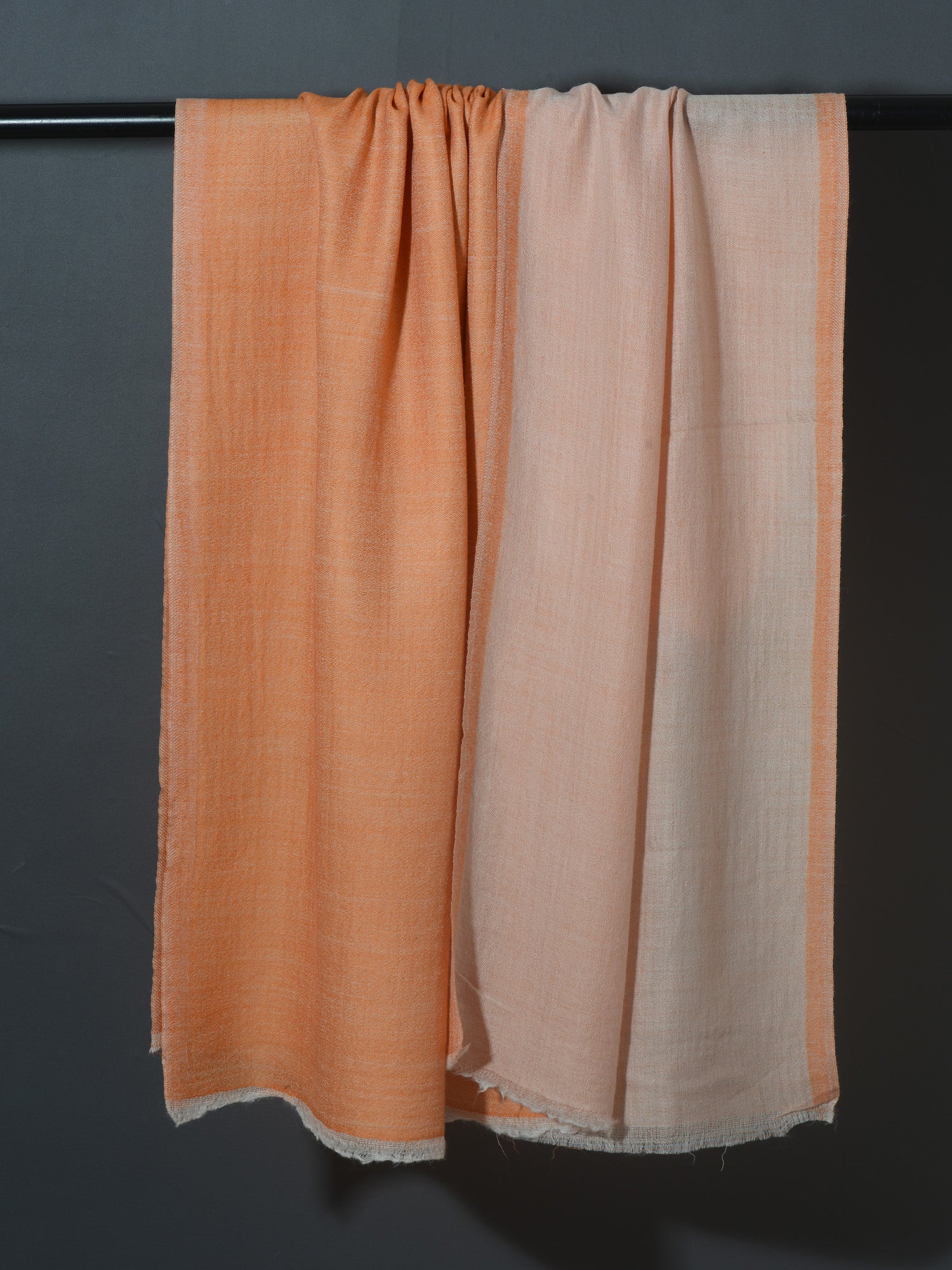 OMVAI Melon Orange - Ivory Reversible Pashmina