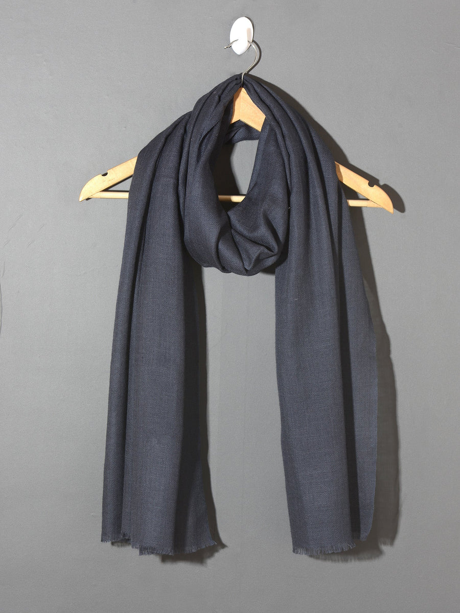 DEEP GREY Solid Pashmina