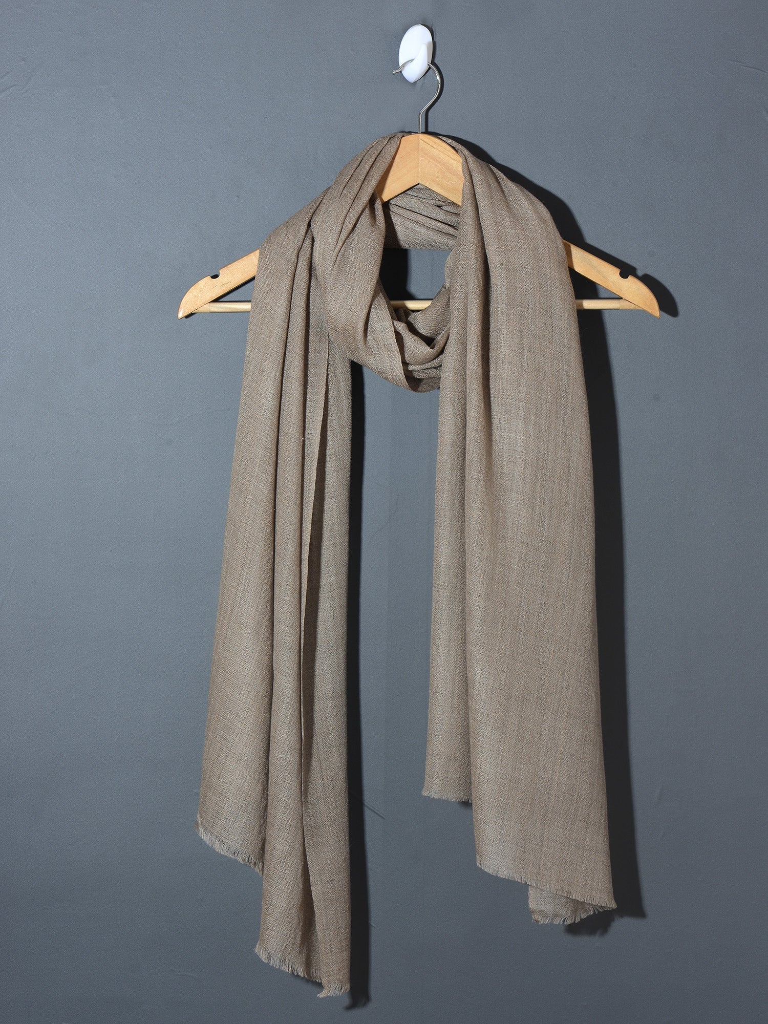 SILVER GREY Solid Pashmina