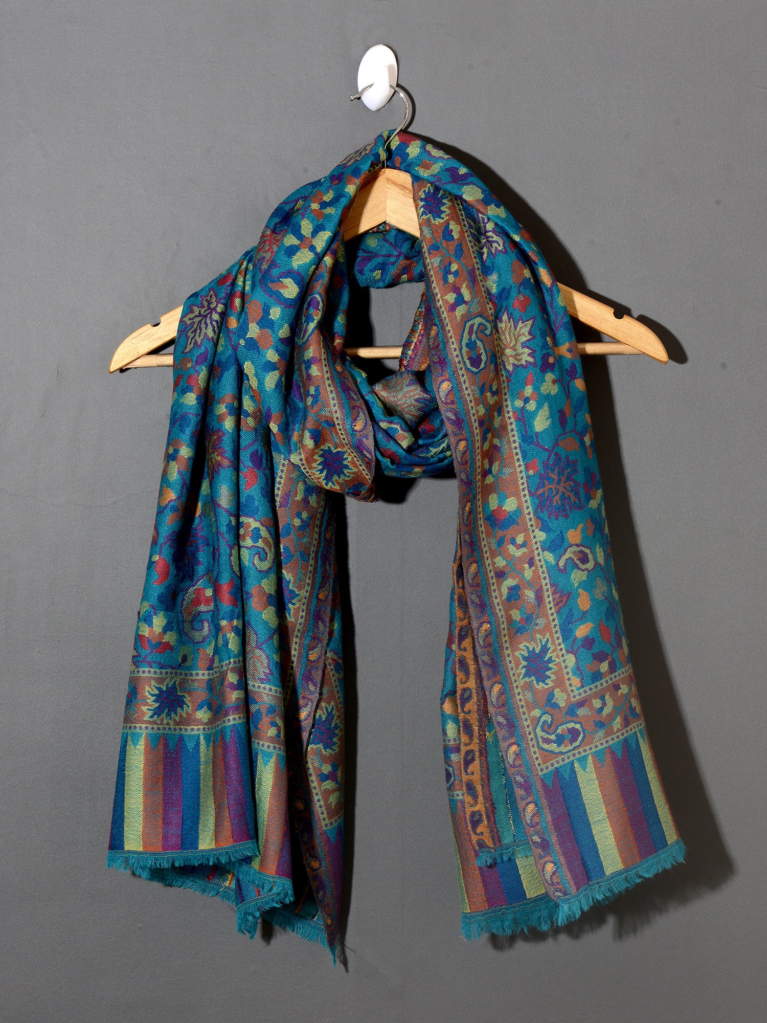 SUBASH Alluring Blue color Kani Woven Shawl - Unisex