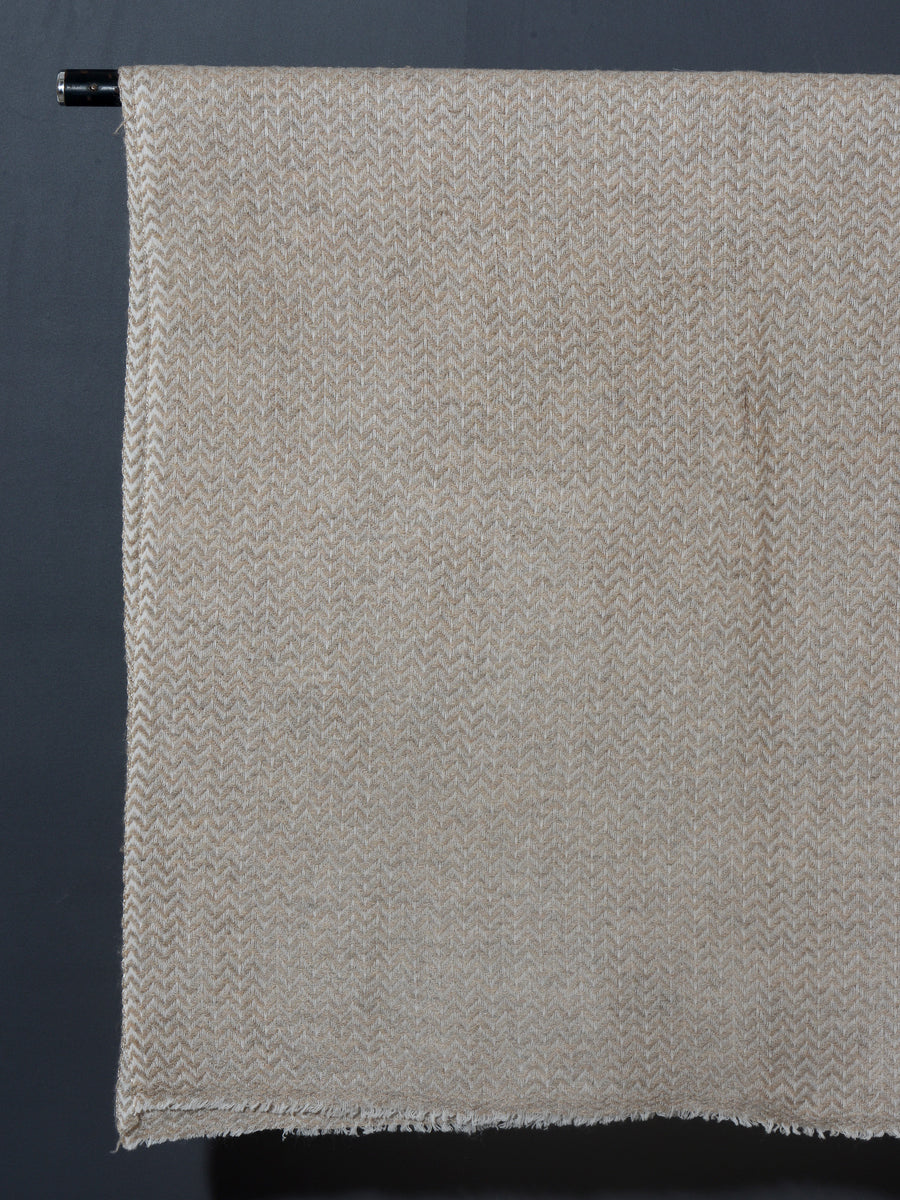 Mini Chevron Weave Super Soft Woolen Muffler -  Natural Sand