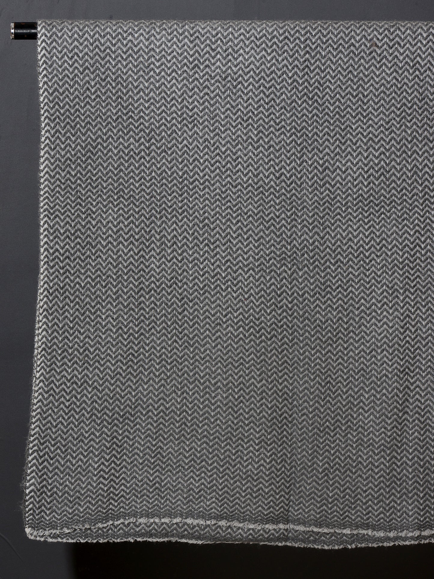 Mini Chevron Weave Super Soft Woolen Muffler -  Charcoal Grey