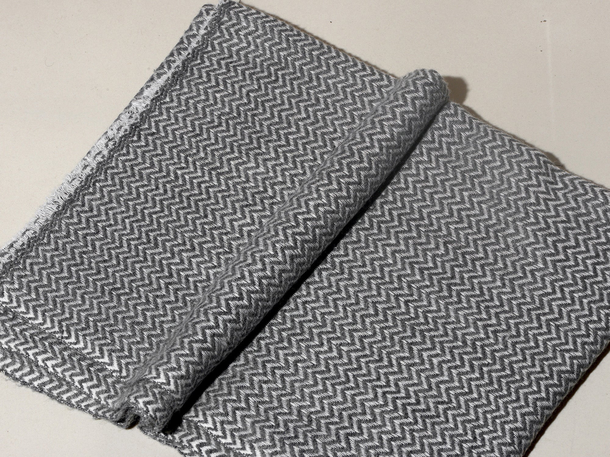 Mini Chevron Weave Super Soft Woolen Muffler - Grey