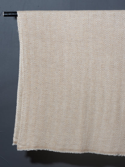 Chevron Weave Super Soft Woolen Muffler - Natural Sand