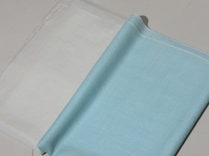 Aqua Blue Pin Striped Weave Super Soft Woolen Muffler For Man/Women