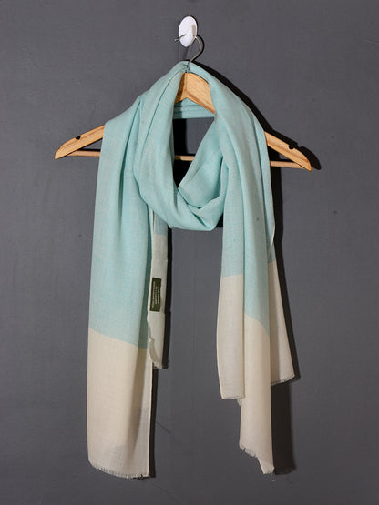 Aqua Blue Pin Striped Weave Super Soft Woolen Muffler For Man/Women