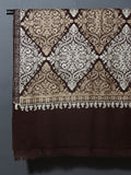 TAANISH Elegant Brown Embroidered Shawl - Unisex