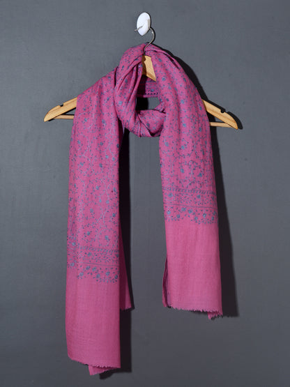 PHOOL JALI The Floral Jaal Hand Embroidered Stole - Pink