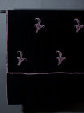 PHOOL BUTI The Flower motif Hand Embroidered Stole - Black