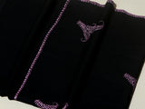 PHOOL BUTI The Flower motif Hand Embroidered Stole - Black