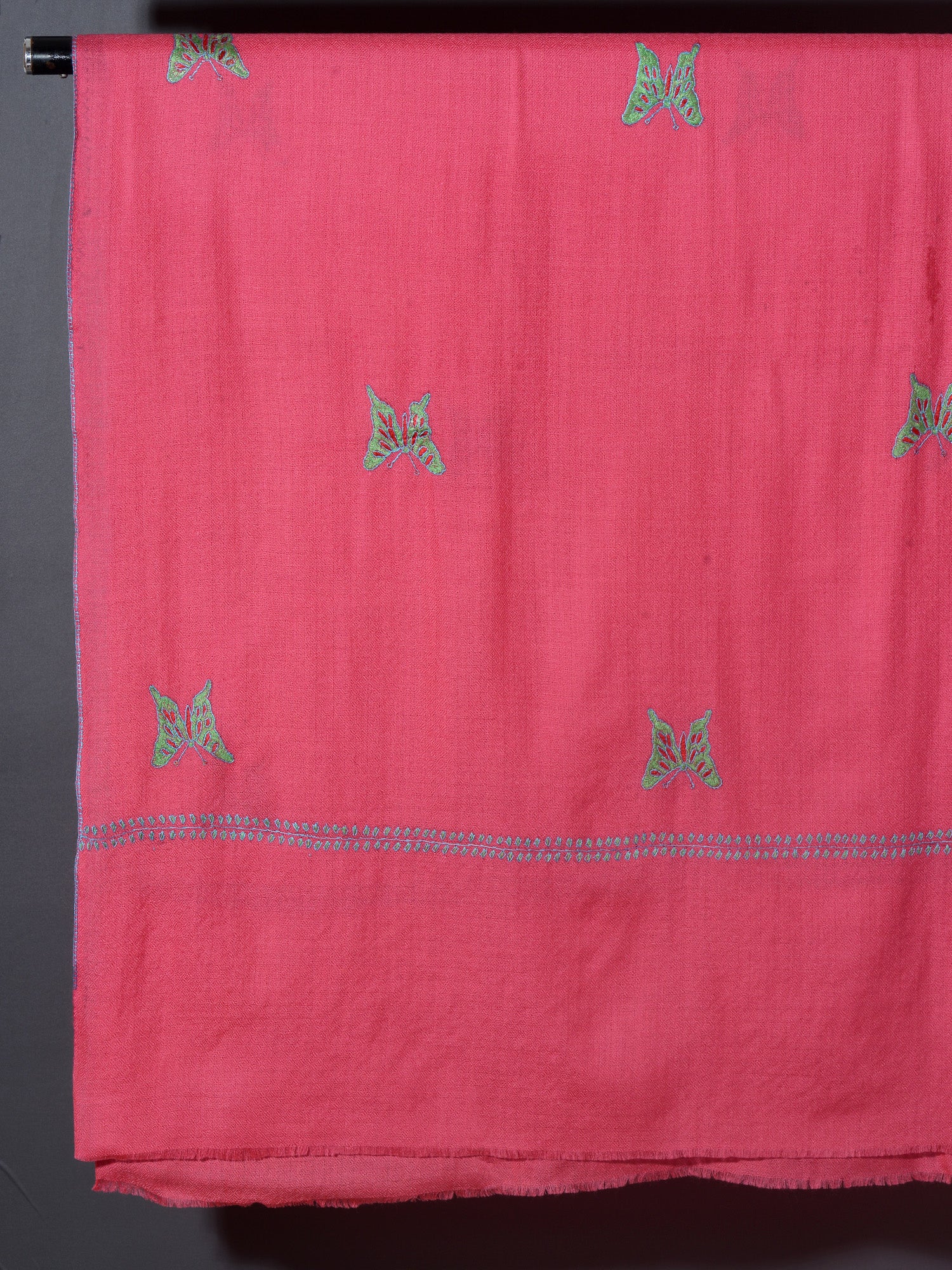 TITLI The Butterfly Ecstasy Hand Embroidered Stole - Pink passion