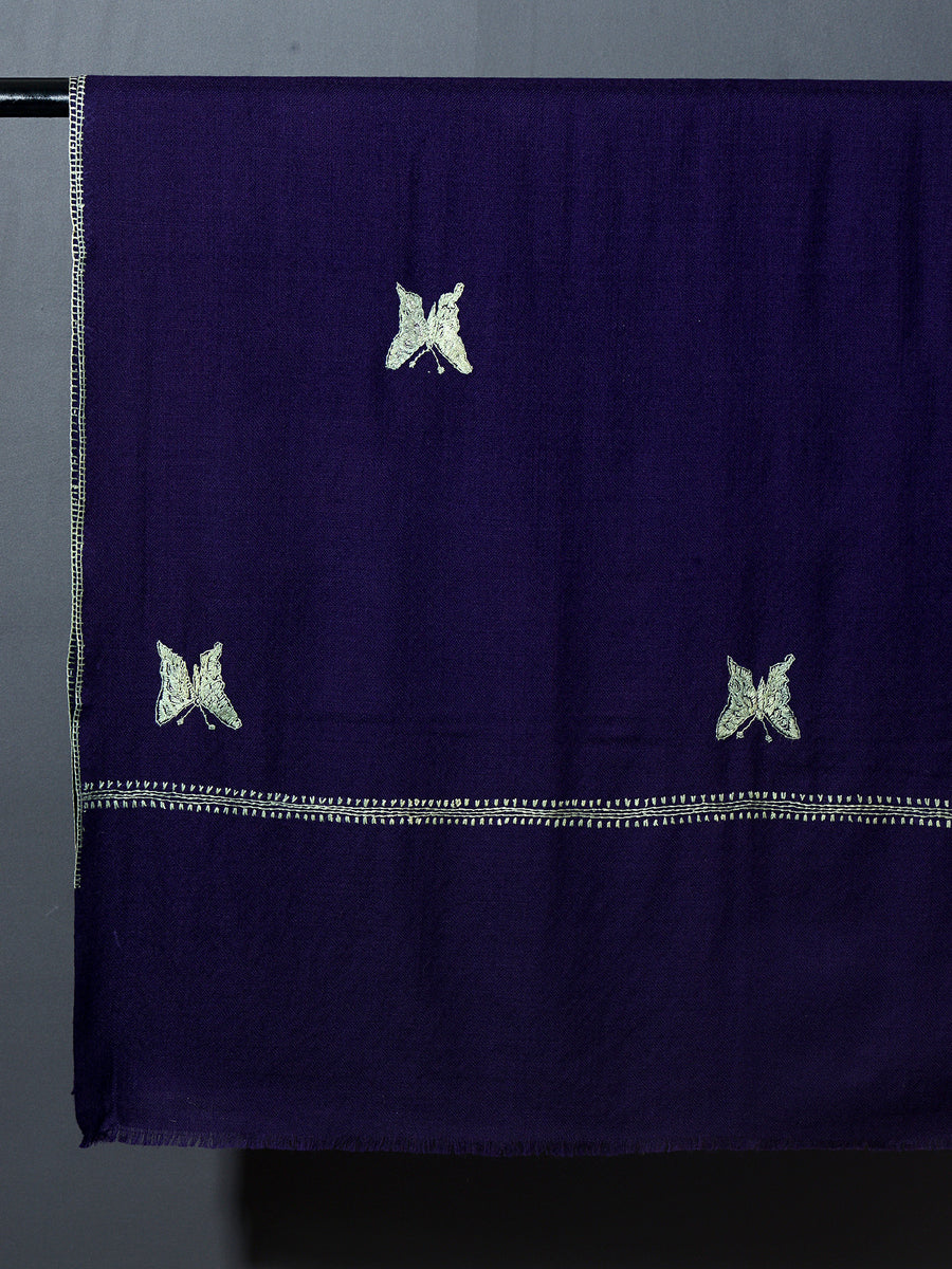 TITLI The Butterfly Ecstasy Hand Embroidered Stole - Midnight Blue