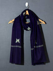 TITLI The Butterfly Ecstasy Hand Embroidered Stole - Midnight Blue