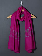 MAYURA, the Peacock Magnificent Hand Embroidered Stole - Orchid Pink