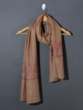 MAYURA, the Peacock Magnificent Hand Embroidered Stole - Powder Pastel
