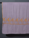 MAYURA, the Peacock Magnificent Hand Embroidered Stole - Lilac - Ochre