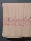 MAYURA, the Peacock Magnificent Hand Embroidered Stole -Powder Pink