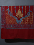 ORNAMENTAL PAISLEY The Magnificent Hand Embroidered Stole - Cherry Red
