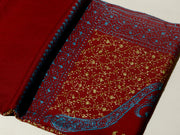 ORNAMENTAL PAISLEY The Magnificent Hand Embroidered Stole - Cherry Red