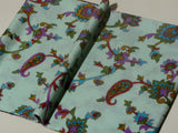 PAISLEY FLORAL Exquisite Kalamkari Kani Stole with Hand embroidery - Aqua