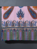 PAISLEY FLORAL Exquisite Kalamkari Kani Stole with Hand embroidery - Powder Pink