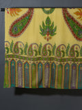 PAISLEY FLORAL Exquisite Kalamkari Kani Stole with Hand embroidery - Buttercup Yellow