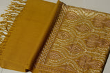IKSHA Elegant Mustard yellow Embroidered Shawl - Unisex