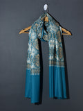 QUADIR Elegant Ocean Blue Embroidered Shawl - Unisex