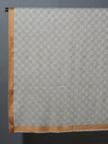 Chess Checks Patterned Pashmina Stole - Silver Grey Ochre