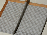 Chess Checks Patterned Pashmina Stole - Silver Grey Ochre