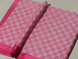 Chess Checks Patterned Pashmina Stole - Perfect Pink