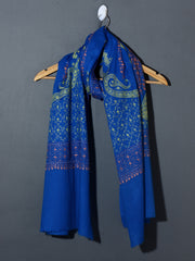 ORNAMENTAL PAISLEY The Magnificent Hand Embroidered Stole - Blissful Blue