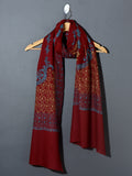 ORNAMENTAL PAISLEY The Magnificent Hand Embroidered Stole - Cherry Red