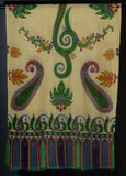 PAISLEY FLORAL Exquisite Kalamkari Kani Stole with Hand embroidery - Natural Cream
