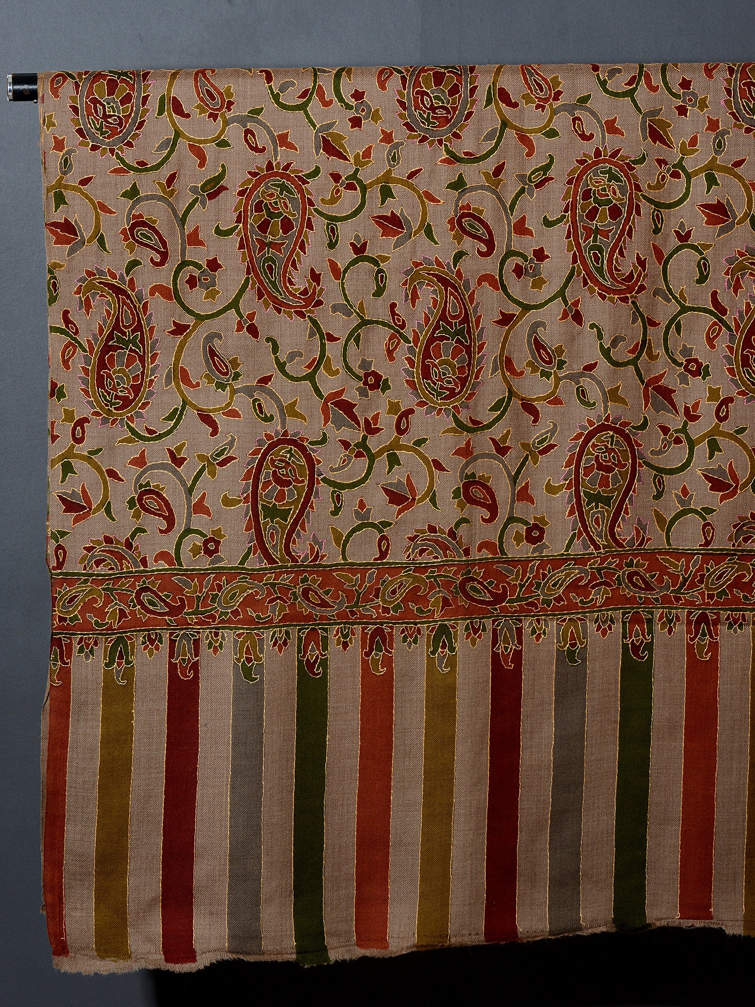 AASHA Alluring Paisley Kani Woven Shawl  with Embroidery  Unisex