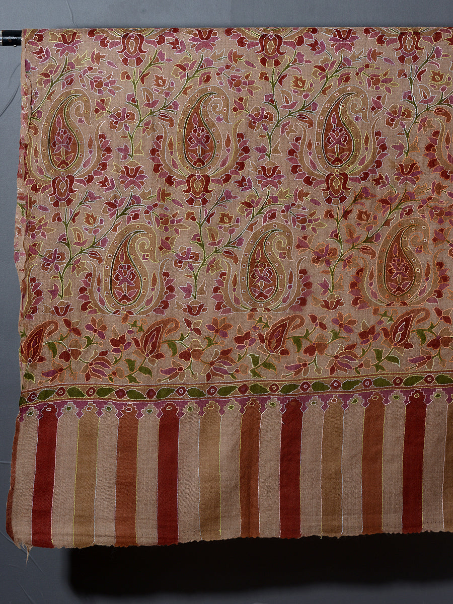 SHEEN Alluring Paisley Flower Kani Woven Shawl  with Embroidery  Unisex