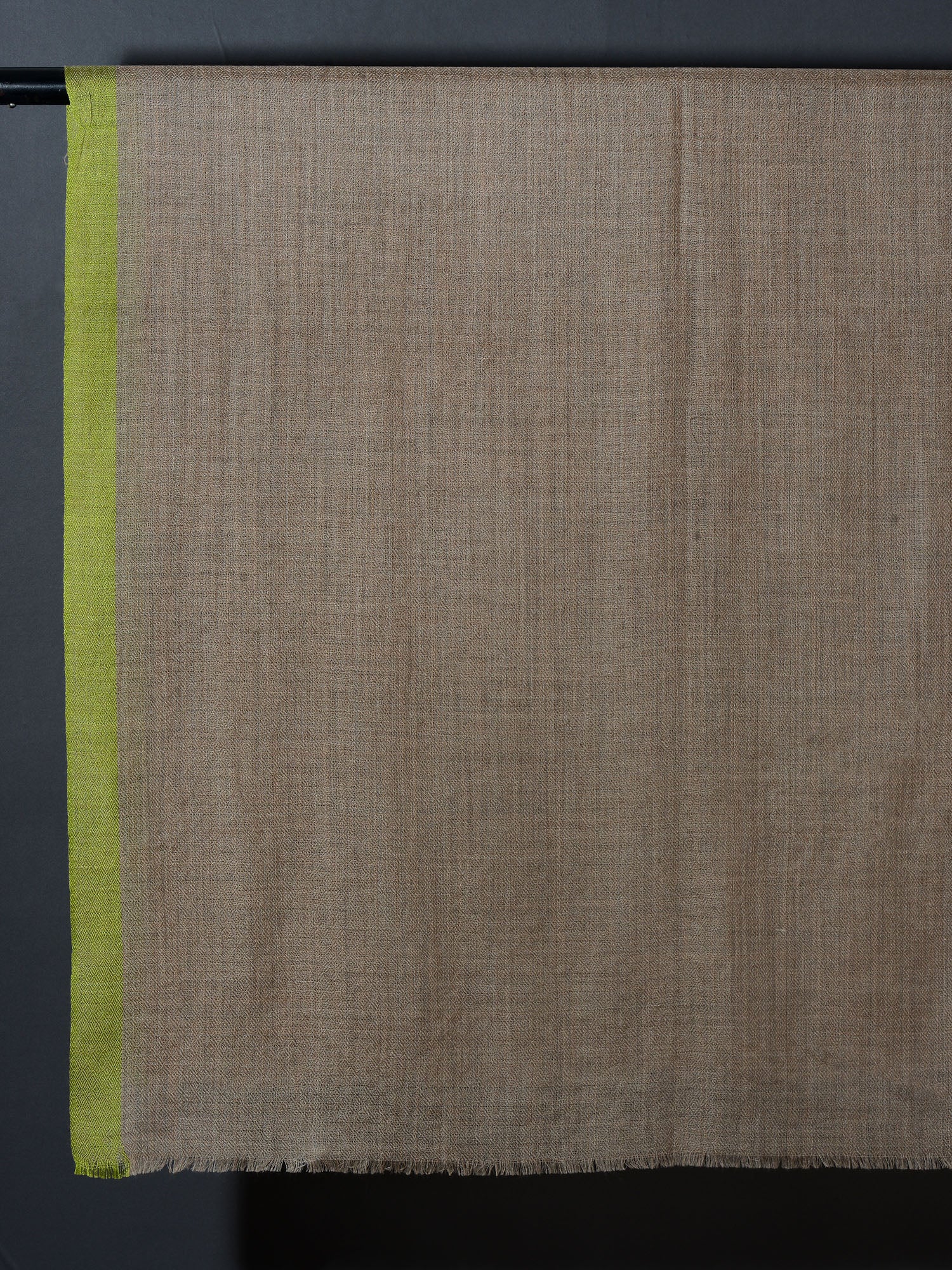 Striped Border Pashmina  - Parrot Green