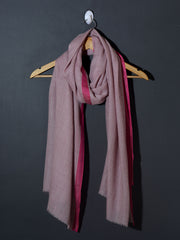 Striped Border Pashmina  - Pink