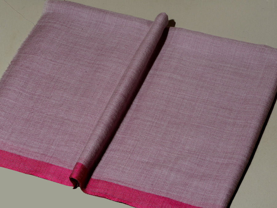 Striped Border Pashmina  - Pink