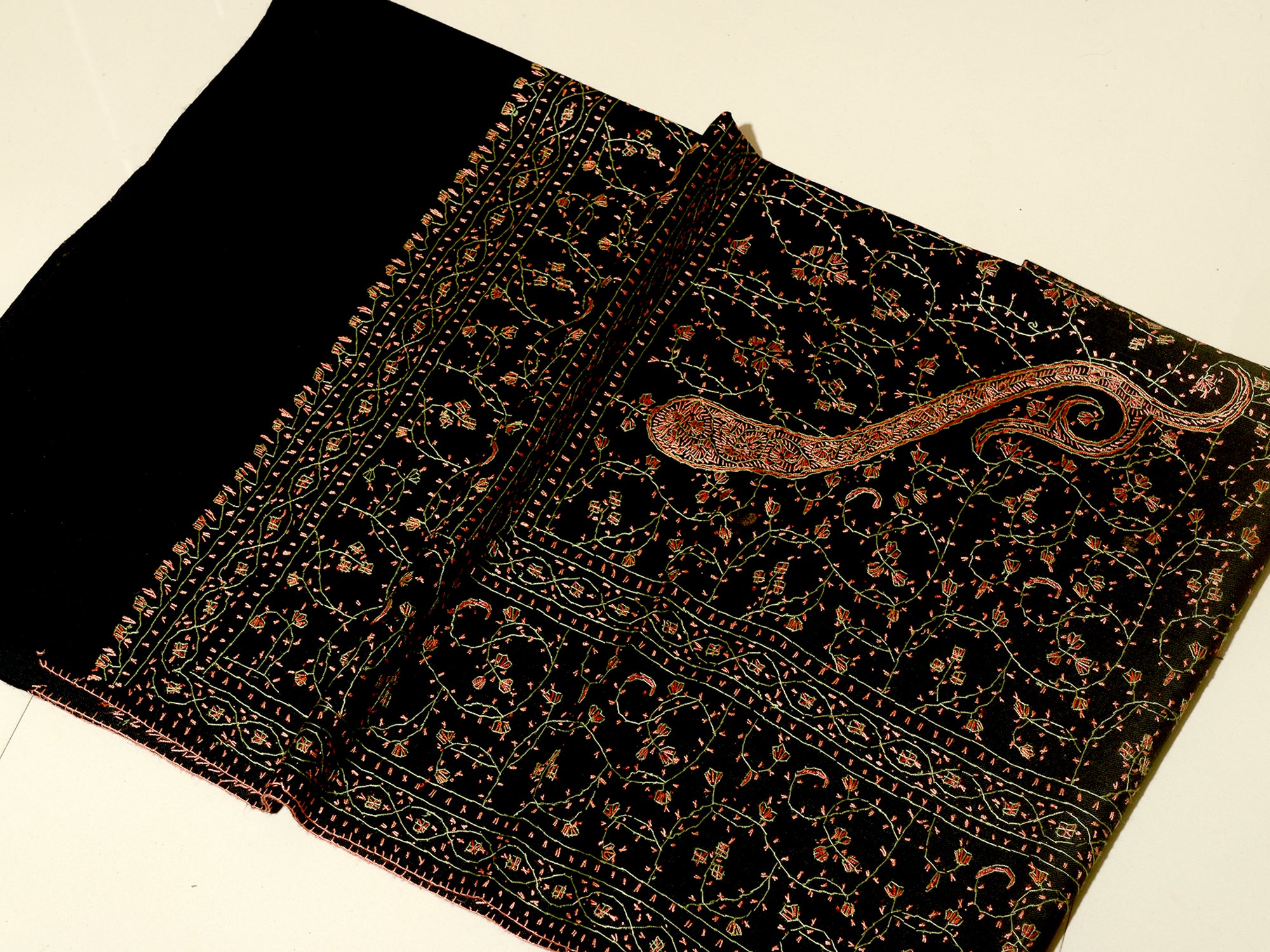 NEW KASHIFA : Black Intricate Embroidered Shawl for UNISEX (M/F)