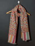 GAZAL Alluring Pearl White Kani Woven Shawl - Unisex
