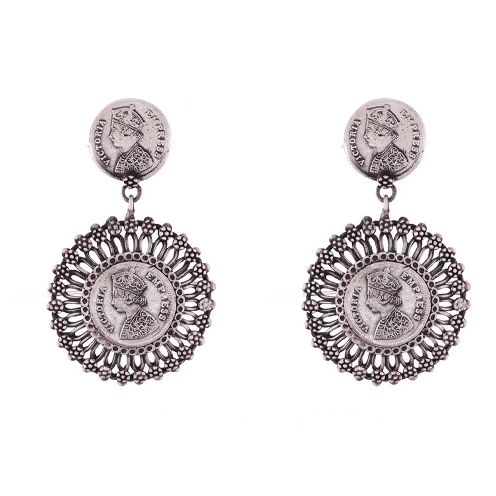 Victoria Empress Silver Drop Earrings