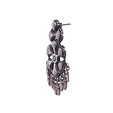 Peacock Flower & Leaf Silver Stud Earrings
