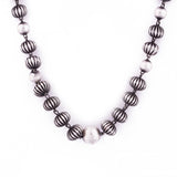 Groovy Beaded Silver Necklace